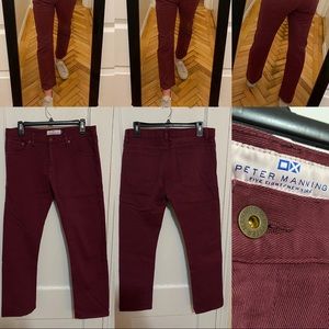 Like-New Peter Manning NYC maroon 31/28 jeans
